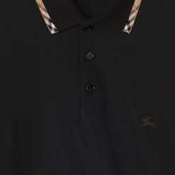 Check Trim Cotton Polo Shirt