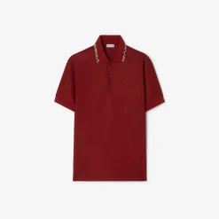 Check Trim Cotton Polo Shirt