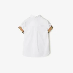 Check Trim Cotton Poplin Shirt