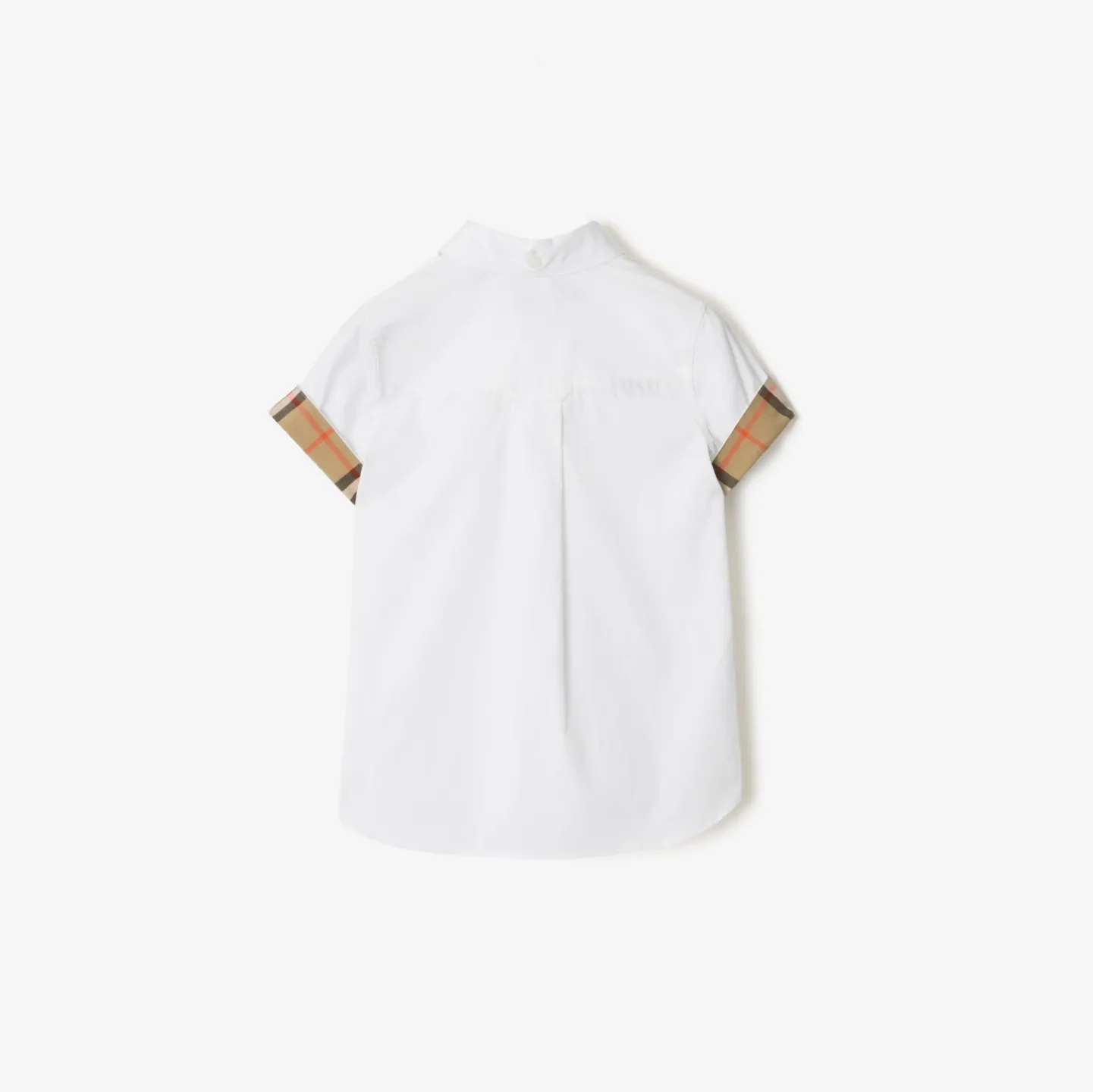 Check Trim Cotton Poplin Shirt
