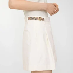 Check Trim Cotton Poplin Shorts
