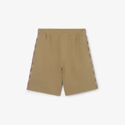 Check Trim Cotton Shorts