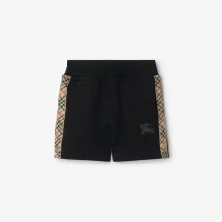 Check Trim Cotton Shorts