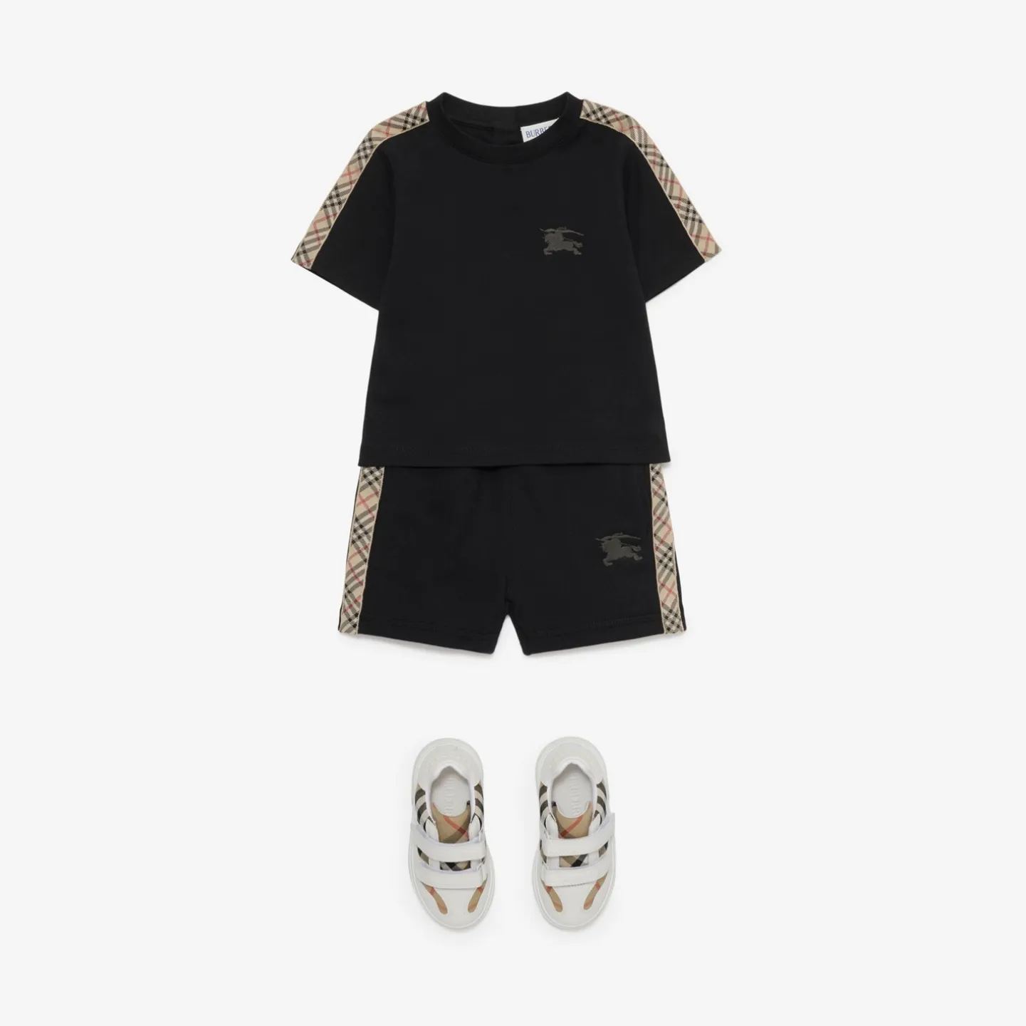 Check Trim Cotton Shorts