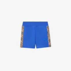 Check Trim Cotton Shorts