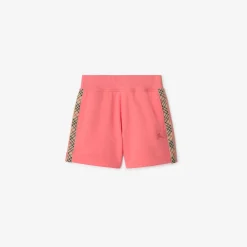 Check Trim Cotton Shorts