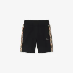 Check Trim Cotton Shorts