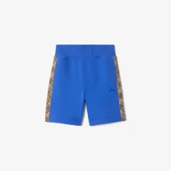 Check Trim Cotton Shorts