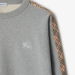 Check Trim Cotton Sweatshirt