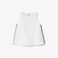 Check Trim Cotton Top