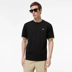 Check Trim Cotton T-shirt