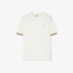 Check Trim Cotton T-shirt