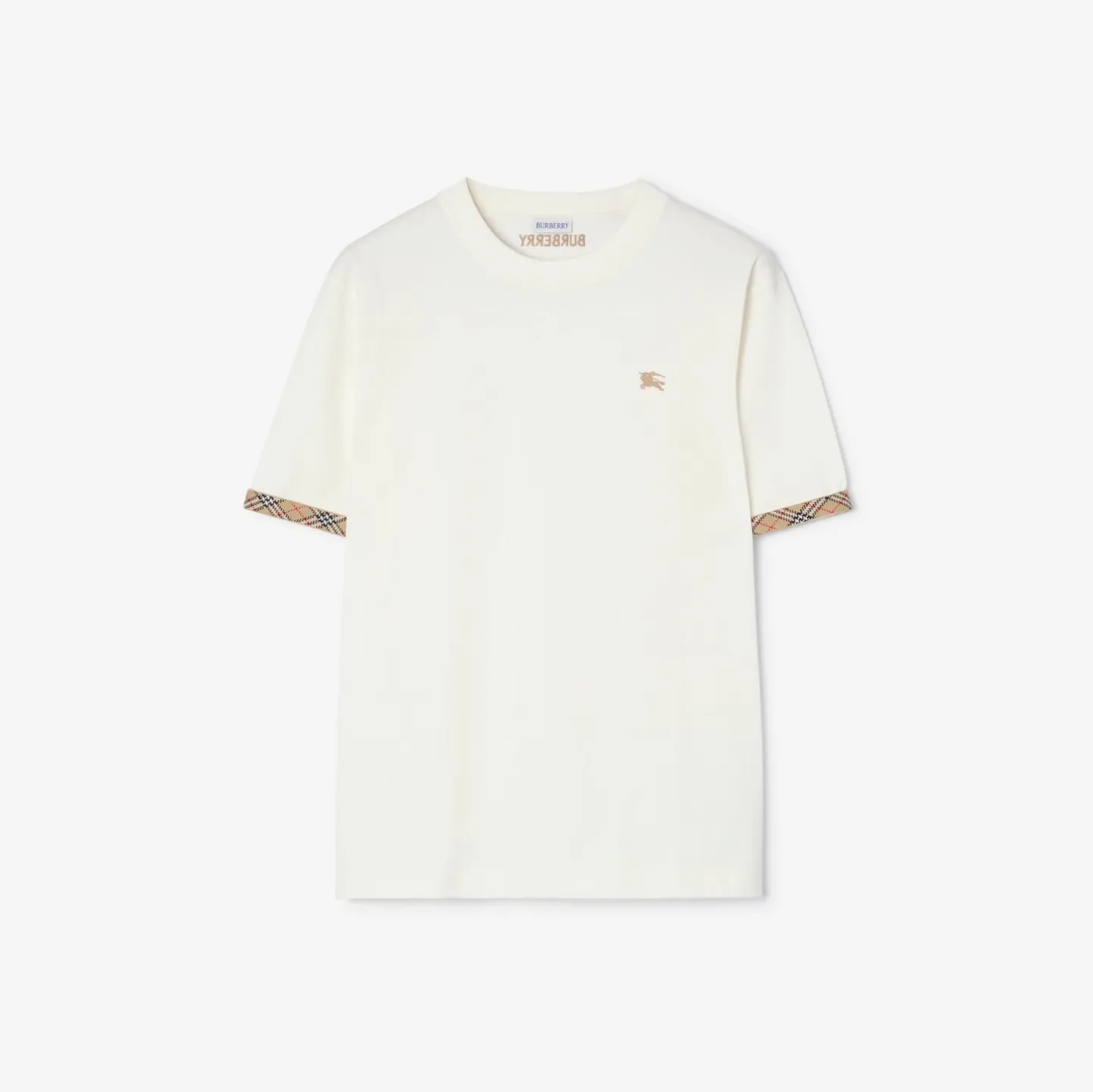 Check Trim Cotton T-shirt