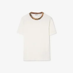 Check Trim Cotton T-shirt