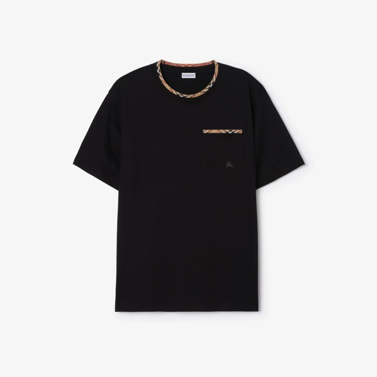 Check Trim Cotton T-shirt