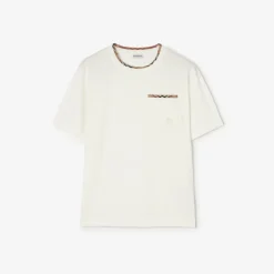 Check Trim Cotton T-shirt