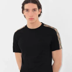 Check Trim Cotton T-shirt