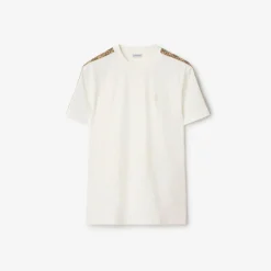 Check Trim Cotton T-shirt