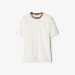 Check Trim Cotton T-shirt