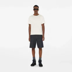 Check Trim Cotton T-shirt