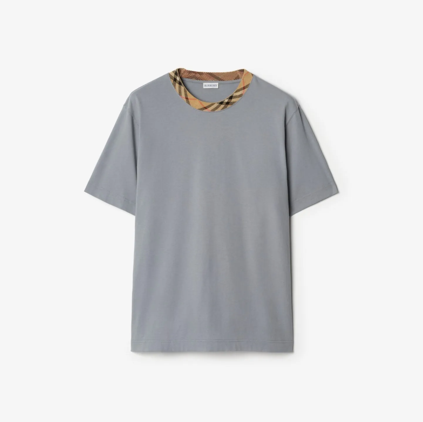Check Trim Cotton T-shirt