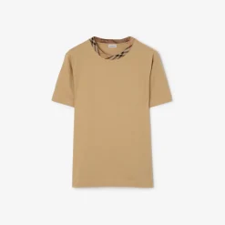 Check Trim Cotton T-shirt