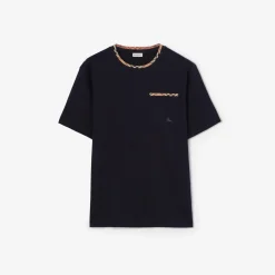 Check Trim Cotton T-shirt