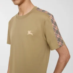 Check Trim Cotton T-shirt