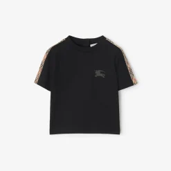 Check Trim Cotton T-shirt