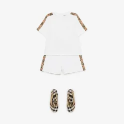 Check Trim Cotton T-shirt