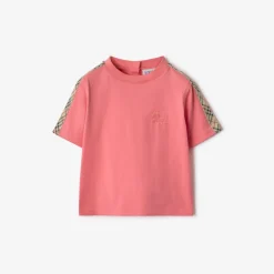 Check Trim Cotton T-shirt