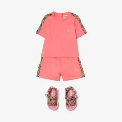 Check Trim Cotton T-shirt