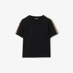 Check Trim Cotton T-shirt