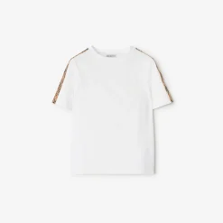 Check Trim Cotton T-shirt