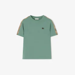 Check Trim Cotton T-shirt