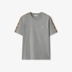 Check Trim Cotton T-shirt