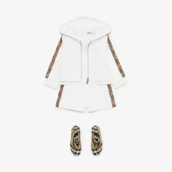 Check Trim Cotton Zip Hoodie