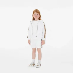 Check Trim Cotton Zip Hoodie
