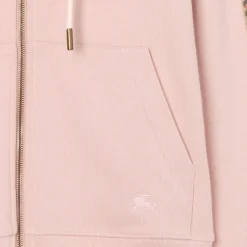 Check Trim Cotton Zip Hoodie