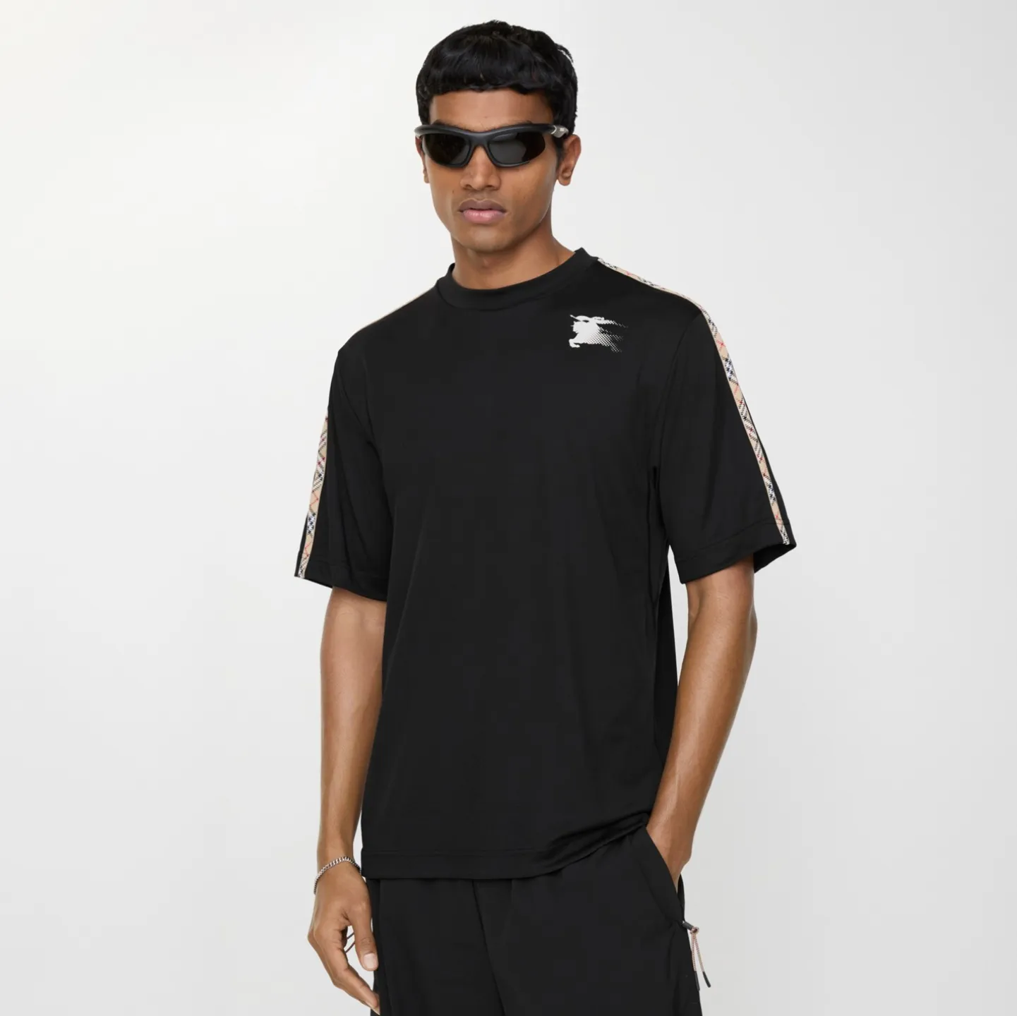Check Trim Jersey T-shirt