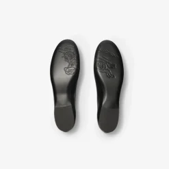 Check Trim Leather Robin Ballerinas