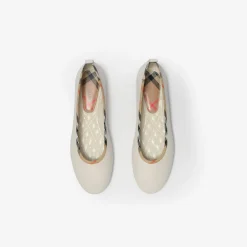 Check Trim Leather Robin Ballerinas