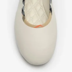 Check Trim Leather Robin Ballerinas