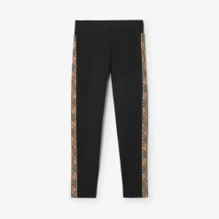 Check Trim Nylon Leggings