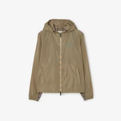 Check Trim Nylon Newport Hooded Jacket