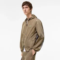 Check Trim Nylon Newport Hooded Jacket
