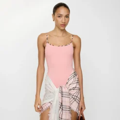 Check Trim Swimsuit