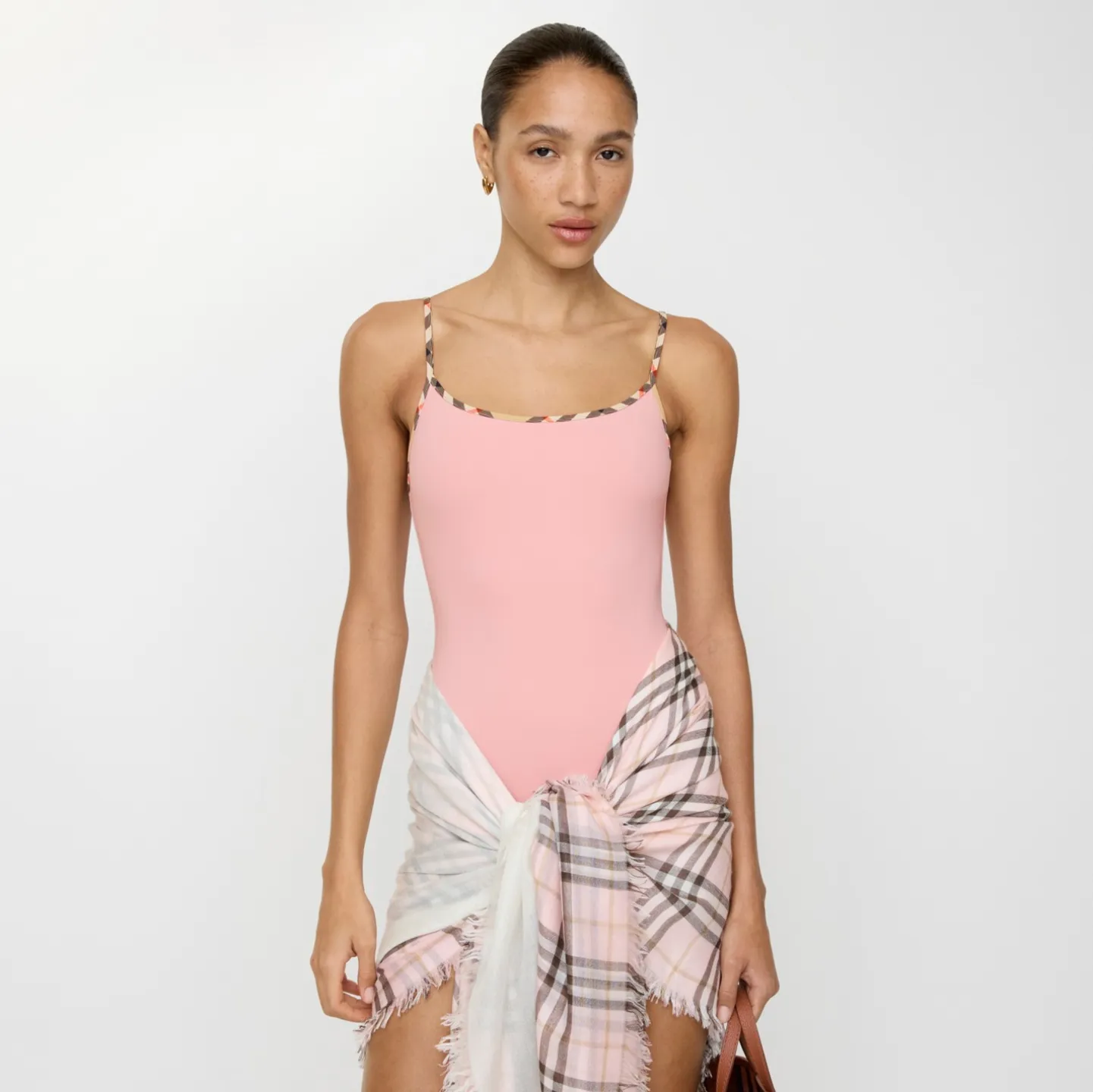 Check Trim Swimsuit