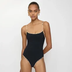 Check Trim Swimsuit