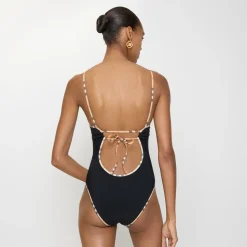 Check Trim Swimsuit